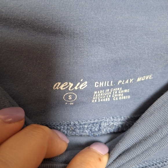 Aerie Chill Play Move Blue and White Midrise Tie Dye Leggings Size Small - Picture 3 of 10